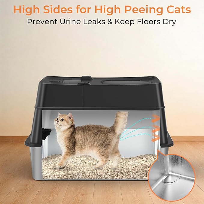 URPOWER Stainless Steel Cat Litter Box - Image 3