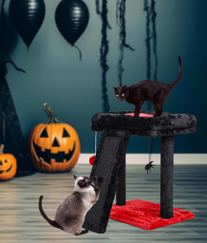 SYANDLVY Small Gothic Cat Tree for Indoor Cats, Scratching Board - Image 5