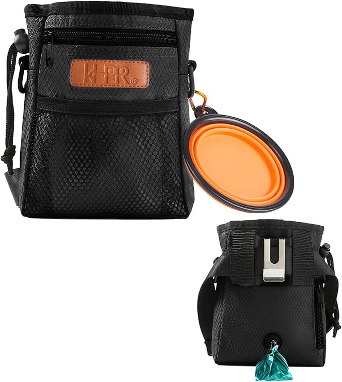 Dog Treat Training Pouch Easily Carries Pet Toys Kibble, Treats Built-in Poop by KHPR