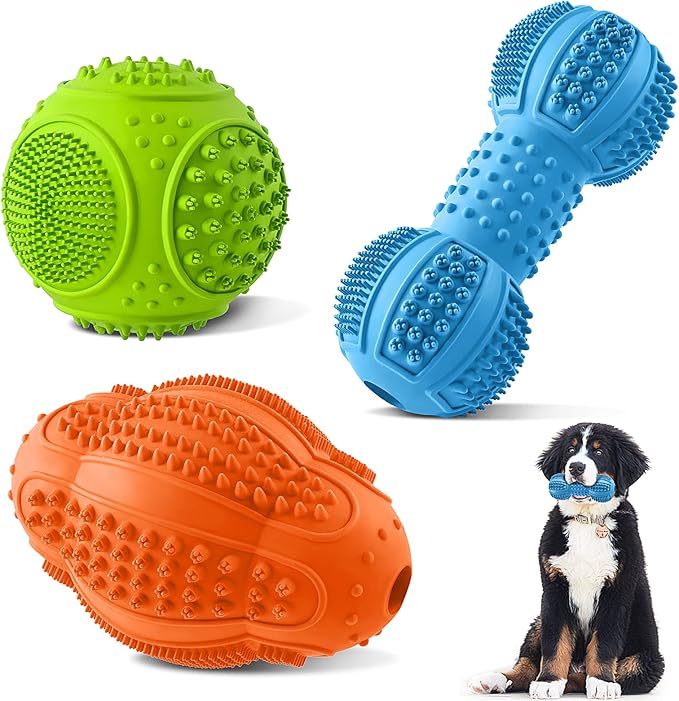 LUKITO Dog Chew Toys 3 Pack for Aggressive Chewers, Tough Toys by LUKITO