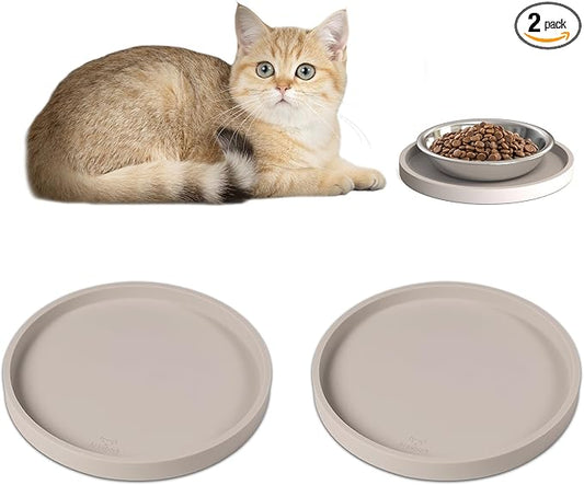 Arespark Pet Silicone Food Mat, Round Eating Tray by Arespark