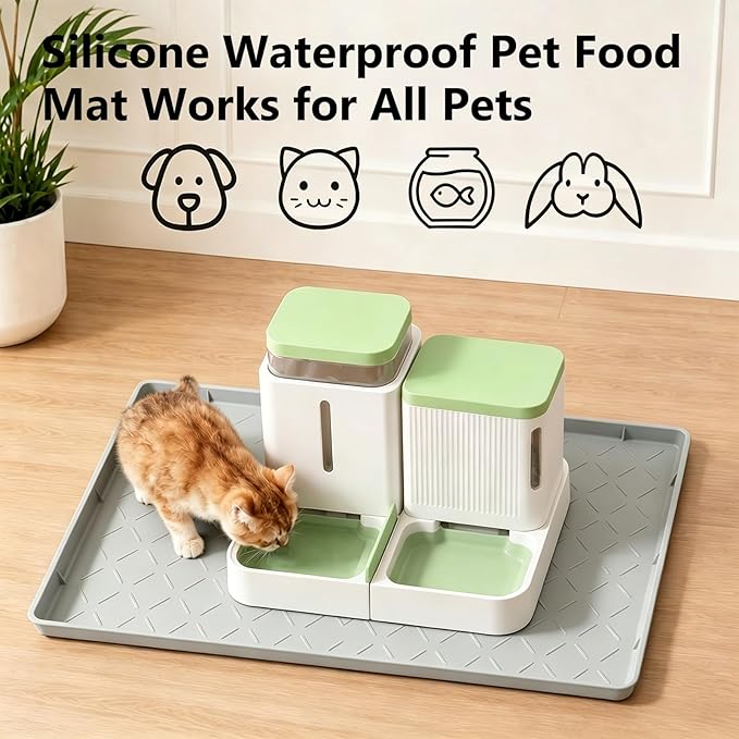 MateeyLife Silicone Mat Waterproof 12"X19", Dog Bowl Mats - Image 4