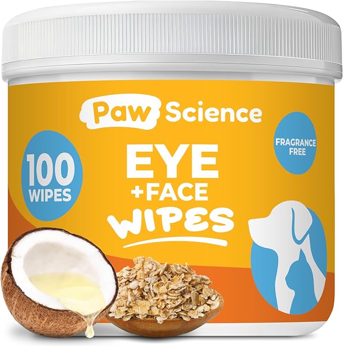 Dog & Cat Eye Wipes Hypoallergenic Eye & Face Wipes by PawScience