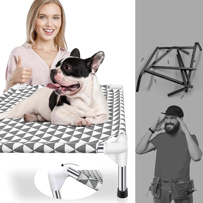 Kuntrust Elevated Outdoor Dog Bed Updated Raised Pet Cot Cooling Puppy Bed - Image 4
