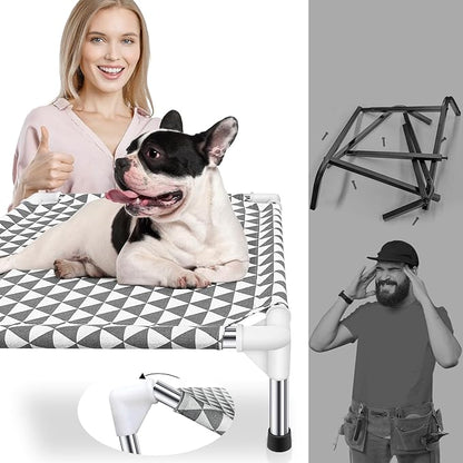 Kuntrust Elevated Outdoor Dog Bed Updated Raised Pet Cot Cooling Puppy Bed - Image 4