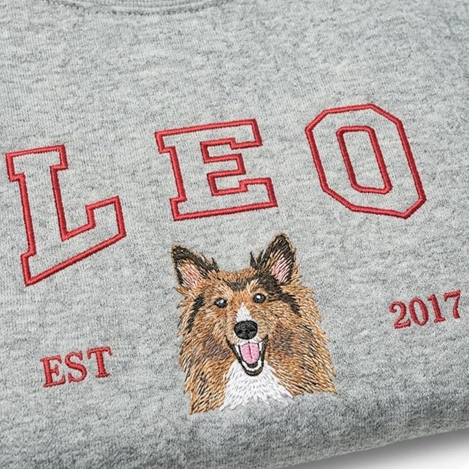 Custom Embroidered Sweatshirt Dog From Real Photo - Image 6
