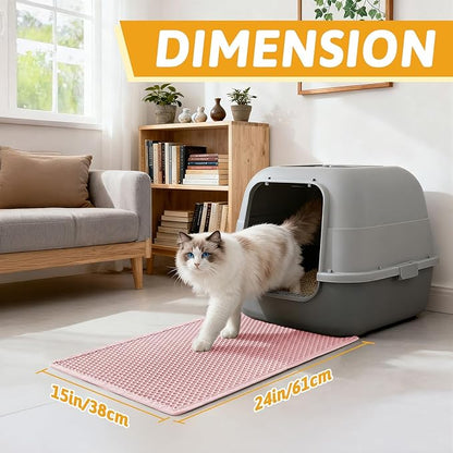 Pieviev Cat Litter Mat Double Layer Waterproof Urine Proof Trapping Mat 1 Pack) - Image 2