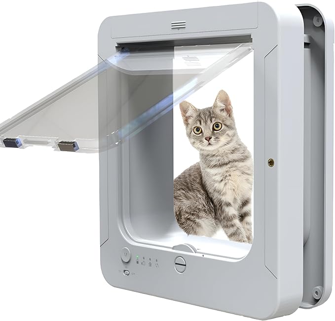 Microchip Cat Flap, Remote Control, Automatic Pet Door 11.73"X10.35", 4-Way by Unknown