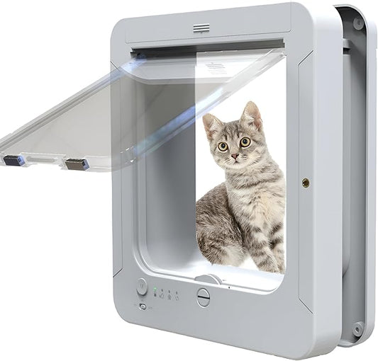 Microchip Cat Flap, Remote Control, Automatic Pet Door 11.73"X10.35", 4-Way by Unknown