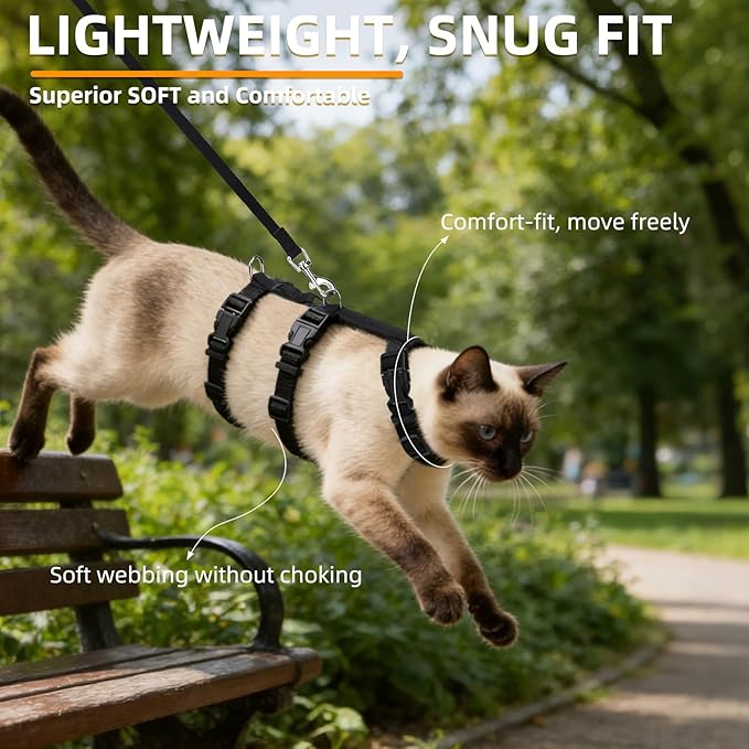 PUPTECK Cat Harness and Leash Set, Escape Proof Adjustable Kitten Harness - Image 6