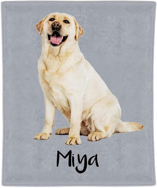 Personalized Dog Blanket for Dog Mom, Pet Memorial Gifts for Loss of Dogs by Chericosy