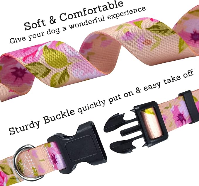 Mihqy Dog Collar with Bohemia Floral Tribal Geometric Patterns - Image 4