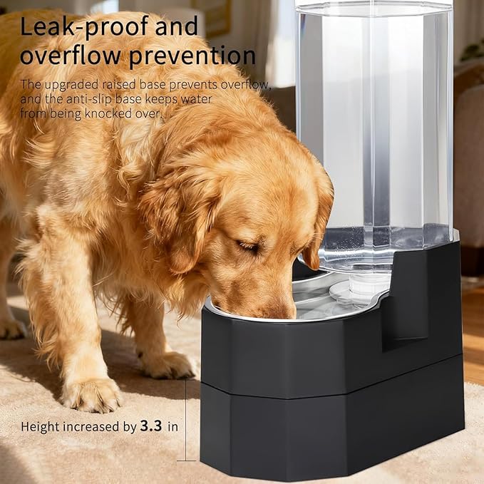 RIZZARI Black 9L Raised Gravity Dog Water Dispenser - Image 5