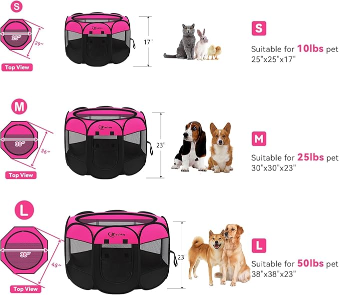 Siedihit Dog Playpen, Medium Puppy Pet Playpen, Dog Crate Tent Cage - Image 2