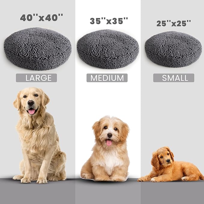 Muddy Mat®Cloud K-9 Bed for Dogs & Cats, Soft & Relaxing Round Dog Bed - Image 3