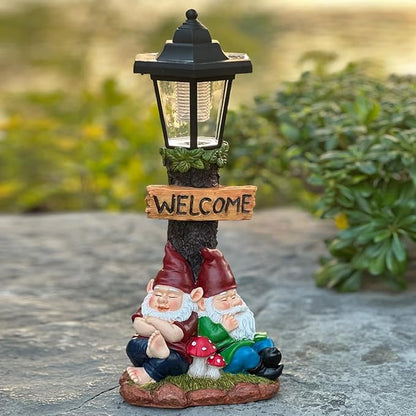 Garden Gnome Statue with Solar Lights, Outdoor Figurine Light - Image 7