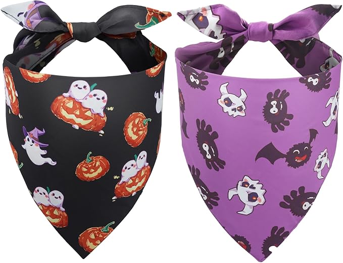 Halloween Dog Bandanas 2 Pack, Fall Dog Bandanas by SharelovespreadjoychooseGOHERII