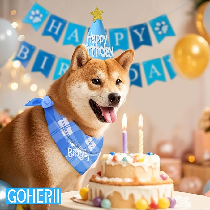 Dog Birthday Party Decoration, Pet Birthday Bandana Set - Image 9