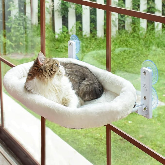 AMOSIJOY Cordless Cat Window Perch, Window Hammock by AMOSIJOY