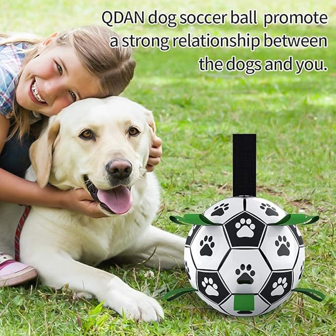 QDAN Large Dog Toys, 8 Inch Soccer Ball - Image 3
