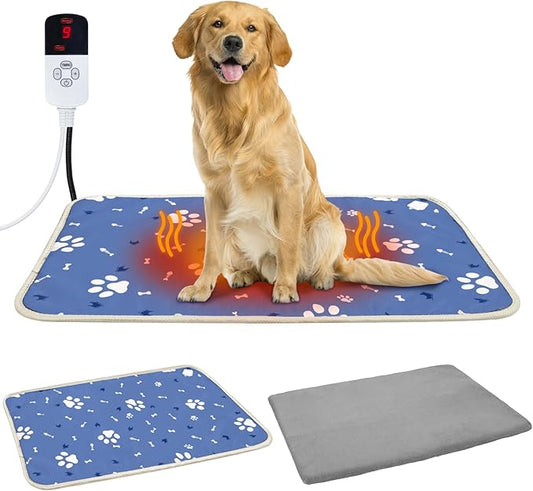 Dog Heating Pad 34"*21" for Outdoor Cat, Heated Dog Bed by Pakimishownow