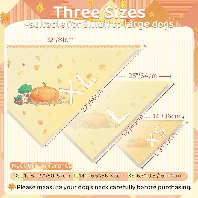 Thanksgiving Dog Bandanas 2 Pack, Fall Dog Bandanas - Image 9