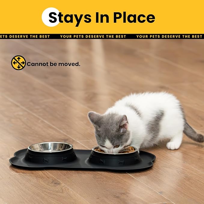 Conlun Dog Bowls with Silicone Feeding Mat, No Spill Food Water Dish Set - Image 4
