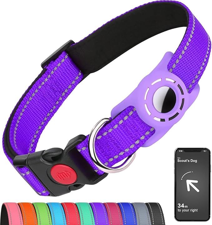 AirTag Dog Collar with AirTag Holder Compatible by Erbine