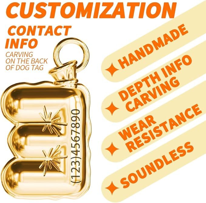 Personalize CAT Collar Charm Brass Balloon Initials/Number Shape - Image 4