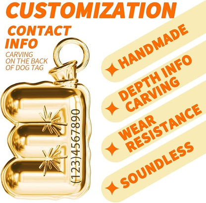Personalize CAT Collar Charm Brass Balloon Initials/Number Shape - Image 4