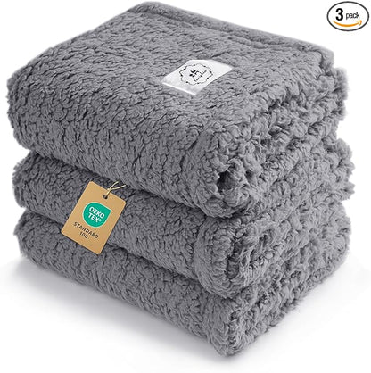 1 Pack 3 Calming Blankets Fluffy Premium Fleece Pet Blanket Soft Sherpa Throw by luciphia