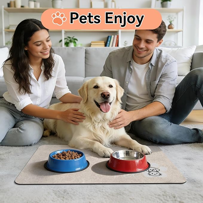 Dog Cat Feeding Mat-Absorbent Pet Bowl Mat - Image 7