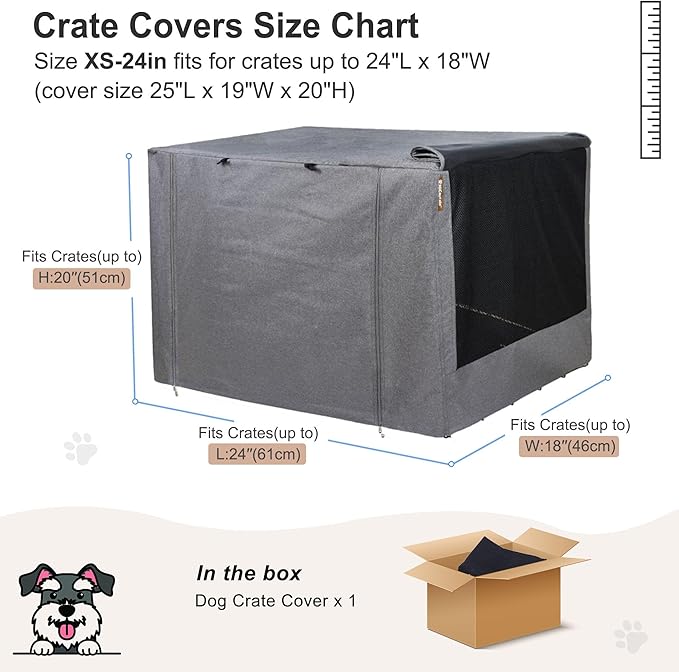HiCaptain Breathable Dog Crate Cover 24 Inch, Durable Heavy Duty Kennel Cover - Image 6