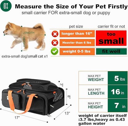 pidipiti 17x13x8 Frontier Allegiant Breeze Airlines Approved top Expandable pet - Image 3