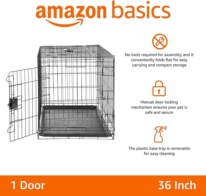 Amazon Basics Portable Metal Wire Dog Crate - Image 2