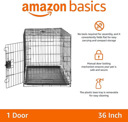 Amazon Basics Portable Metal Wire Dog Crate - Image 2