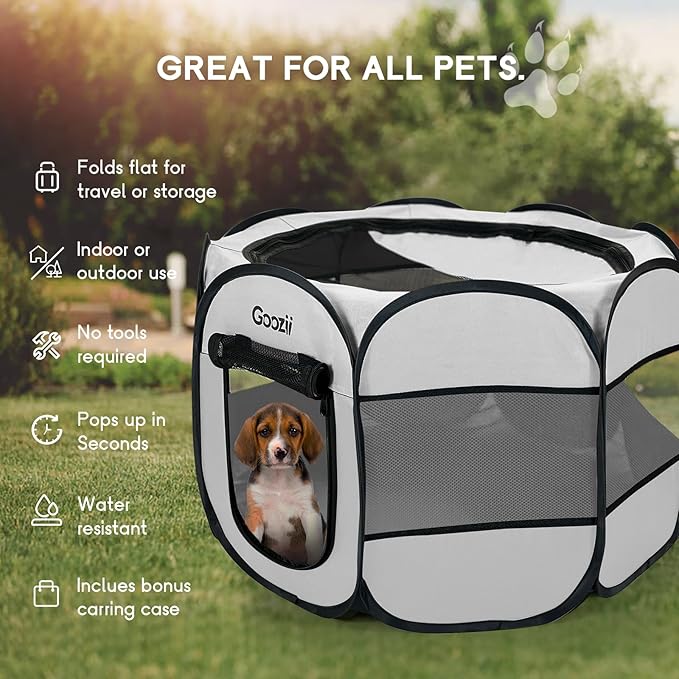 Goozii Pet Cat Playpen for Indoor Cats Enclosed, Puppy Dog Play Pen for Outdoor - Image 3