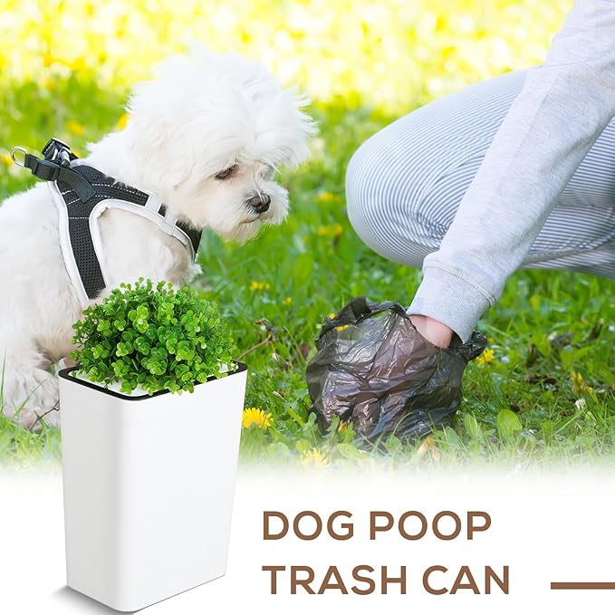 Jingmore Dog Poop Trash Can Outside 3.96 Gal/15 L Plant Styled Dog Waste Trash - Image 4