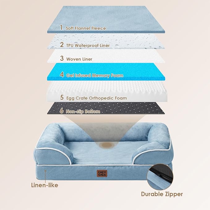 EHEYCIGA Orthopedic Dog Bed for Small Dogs, Waterproof Memory Foam Small Dog - Image 5