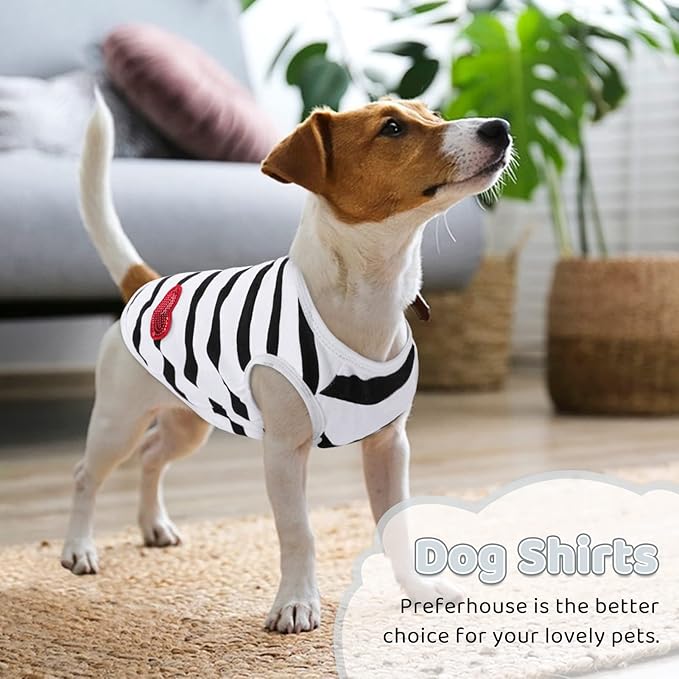 Pet Dog Striped T-Shirt Dogs Cats Cotton Vest Spring Summer Pet Apparel Tee - Image 5