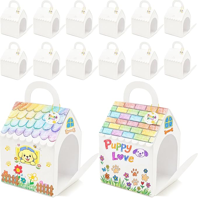 80UncleKimby 28Pcs Dog House Party Favors Boxes Foldable DIY Crafts by 80UncleKimby