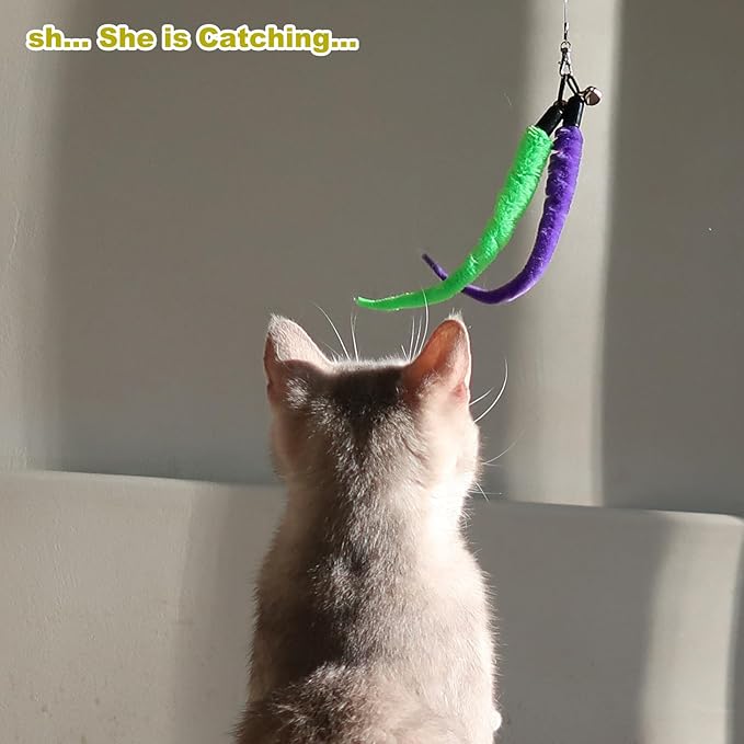MeoHui Cat Toys for Indoor Cats, Interactive Cat Toy 2PCS Retractable Wand Toy - Image 8