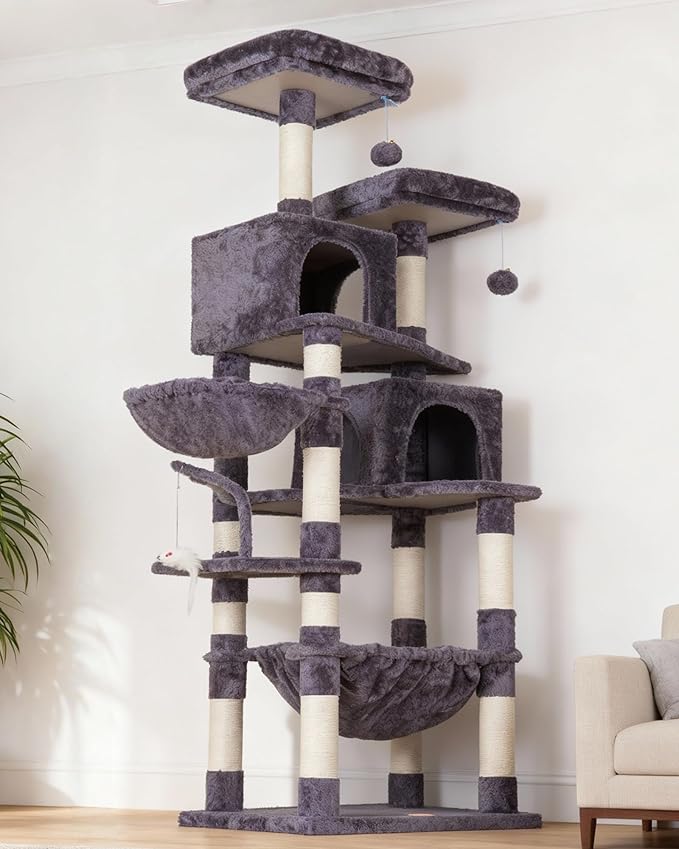 Heybly Cat Tree, 70 inches Tall Cat Tower condo - Image 8