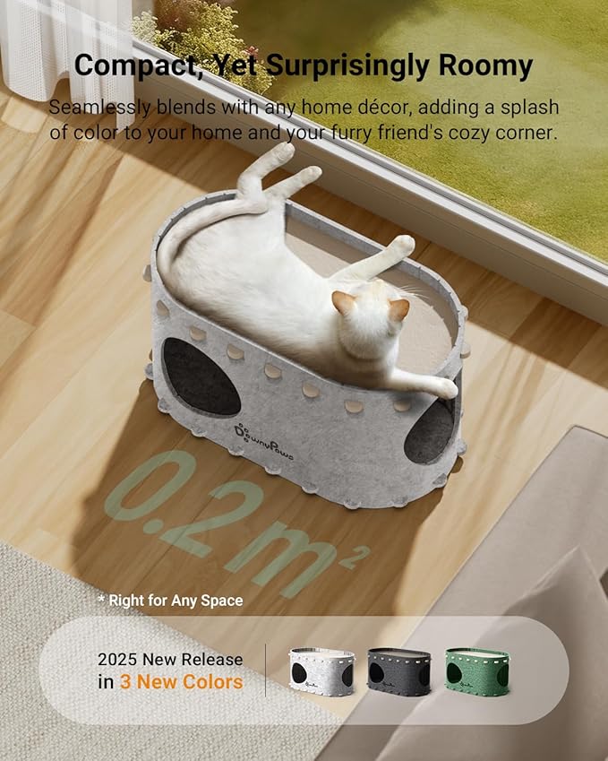 DownyPaws Cat House for Indoor Cats, Cat Bed Cave for Multiple & Large Cats Up - Image 3