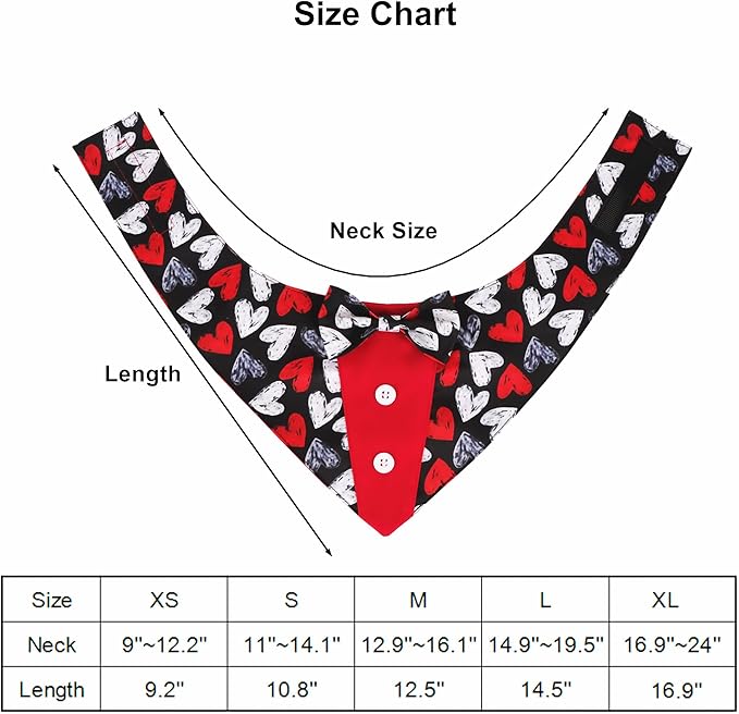 ADOGGYGO Valentine Dog Tuxedo, Adjustable Valentine Bandana - Image 4