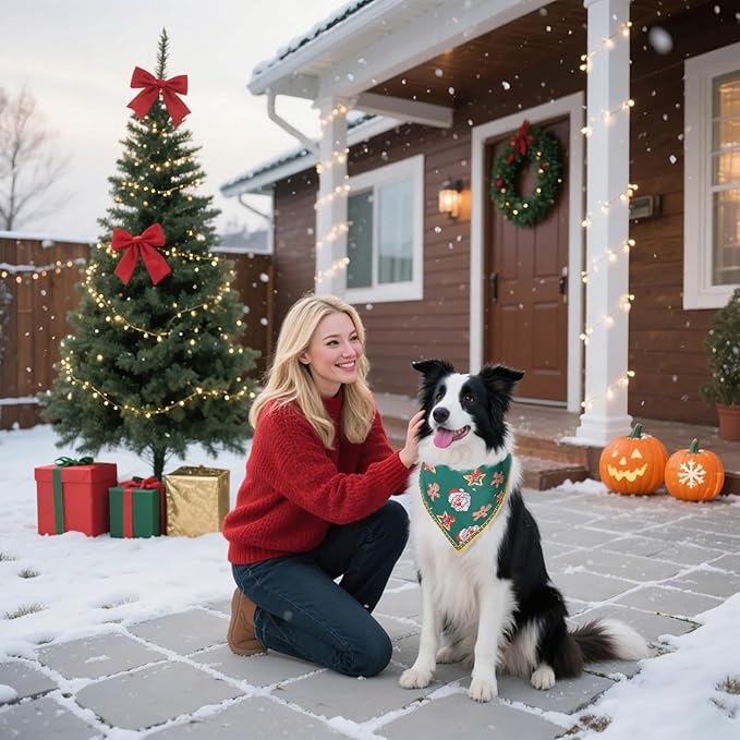 Christmas Dog Bandanas 2 Pack, Holiday Dog Bandanas - Image 5
