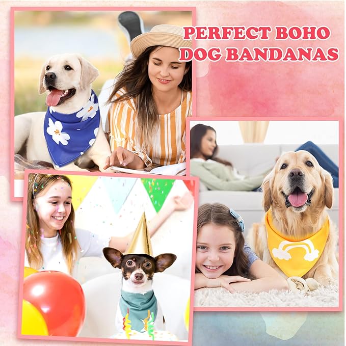 Huhumy 150 Pcs Boho Dog Bandanas Bulk Pet Bibs Colorful Triangle Scarf Pet Boho - Image 5