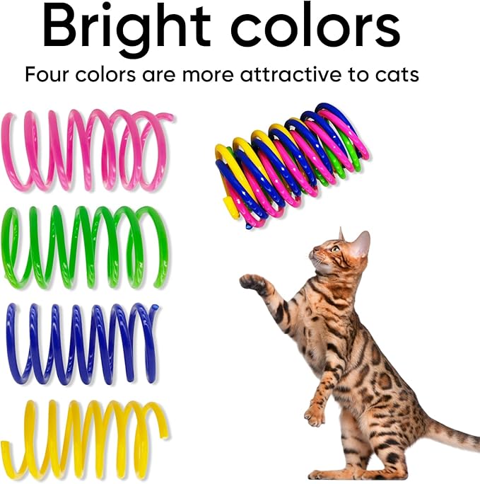 Cat Spring Toys 90 Packs for Indoor Cats, Durable Plastic Spring Coils Attract - Image 3