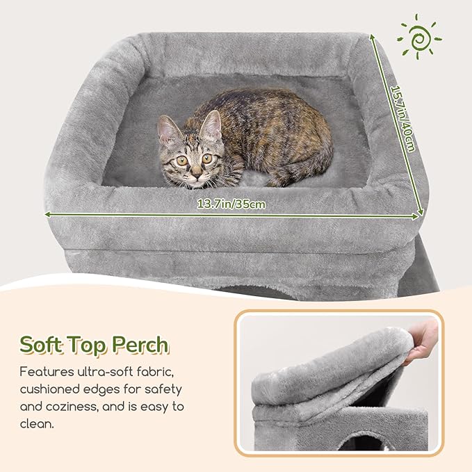 Globlazer 52in Cat Tower for Multiple Indoor Cats, Heavy Duty Multi-Level Cat - Image 2