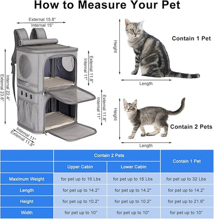 2-in-1 Extra Large Double Pet Carrier Backpack - Image 6